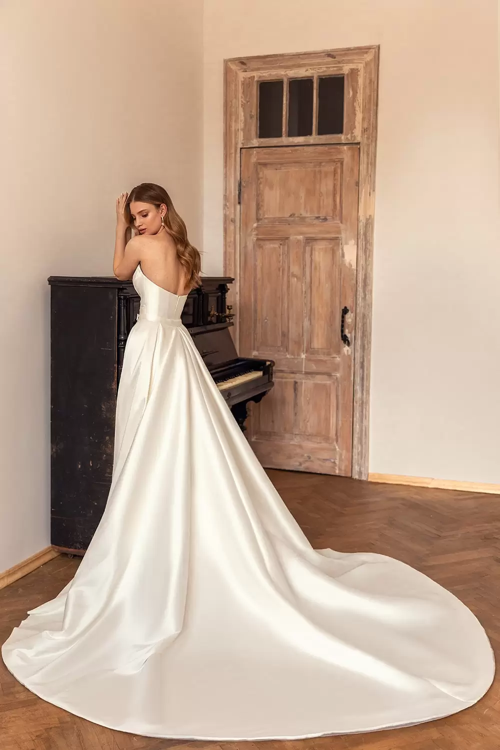 Pearl White Silk Simple Wedding Dress • Peace Silk Boho Dress