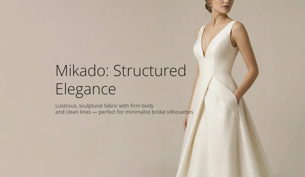 The Modern Bride's Fabric Guide: Crepe, Mikado, Satin & More | Eva Lendel
